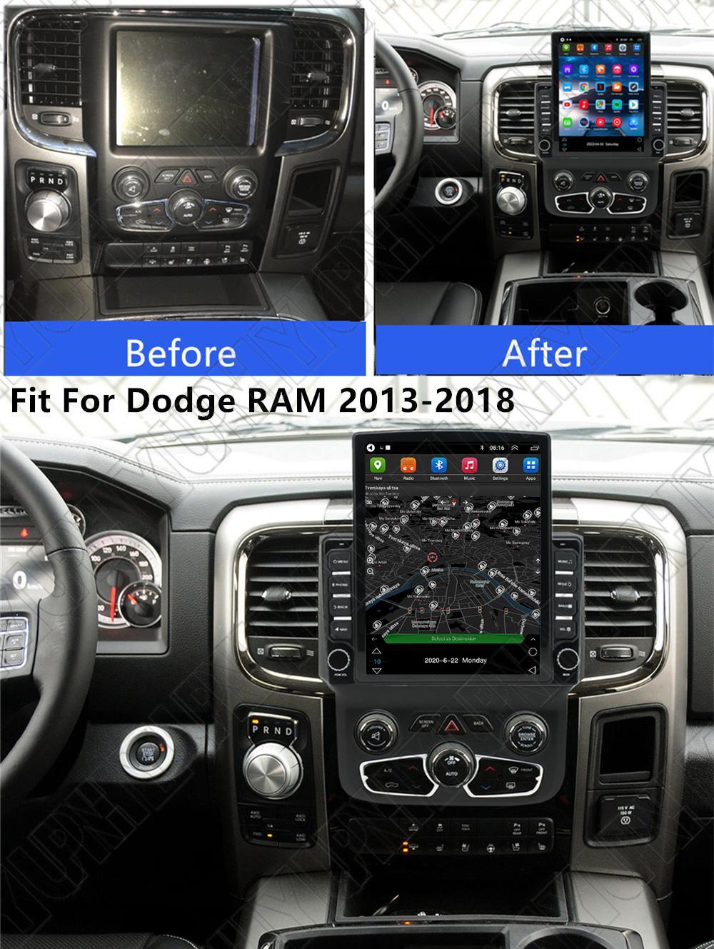 9.7 Stereo Radio GPS Nav Head Unit 4+32 for Dodge for RAM 1500-5500 2013-18 Auto AC