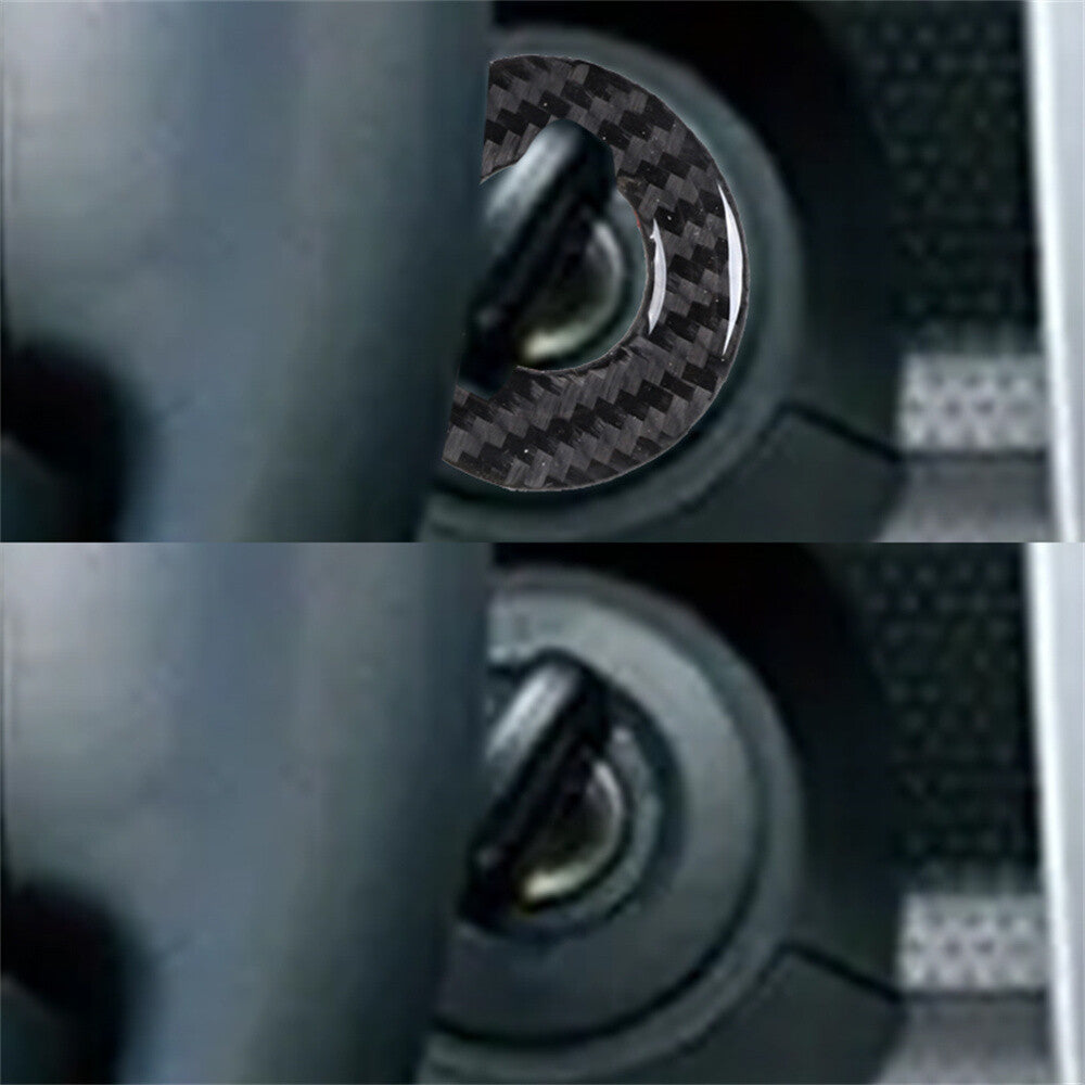 Soft Carbon Fiber Ignition Switch Button Ring Trim For Toyot@ FJ Cruiser 2007-21