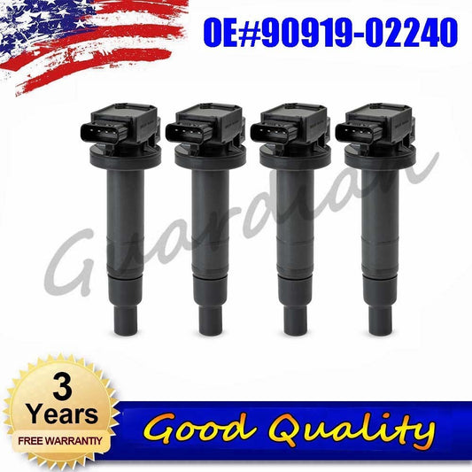 4 Ignition Coils 90919-02240 for Toyota Yaris Prius, Yaris XA, XB, Echo 1.5L, UF-316