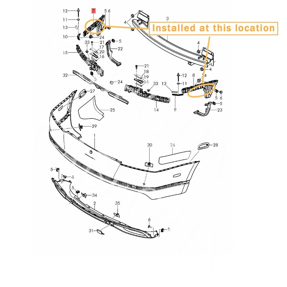 Rear bumper bracket kit for Bentley GT Coupe 16-19 3W3807393F/4F