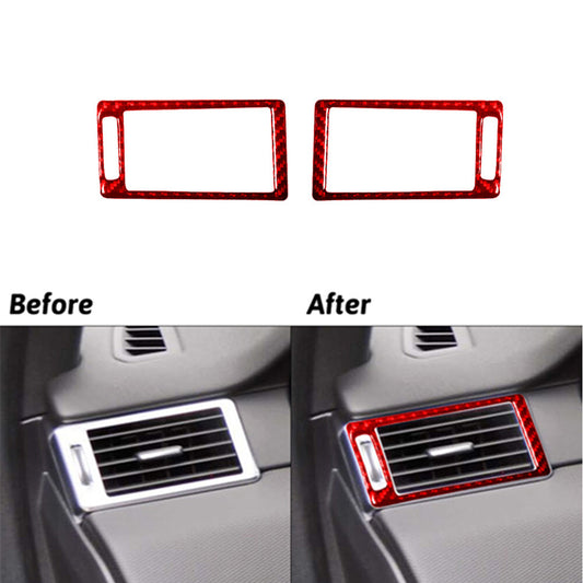 Red Carbon Fiber L & R Air Vent Trim for Land Rover Discovery Sport 2015-2019