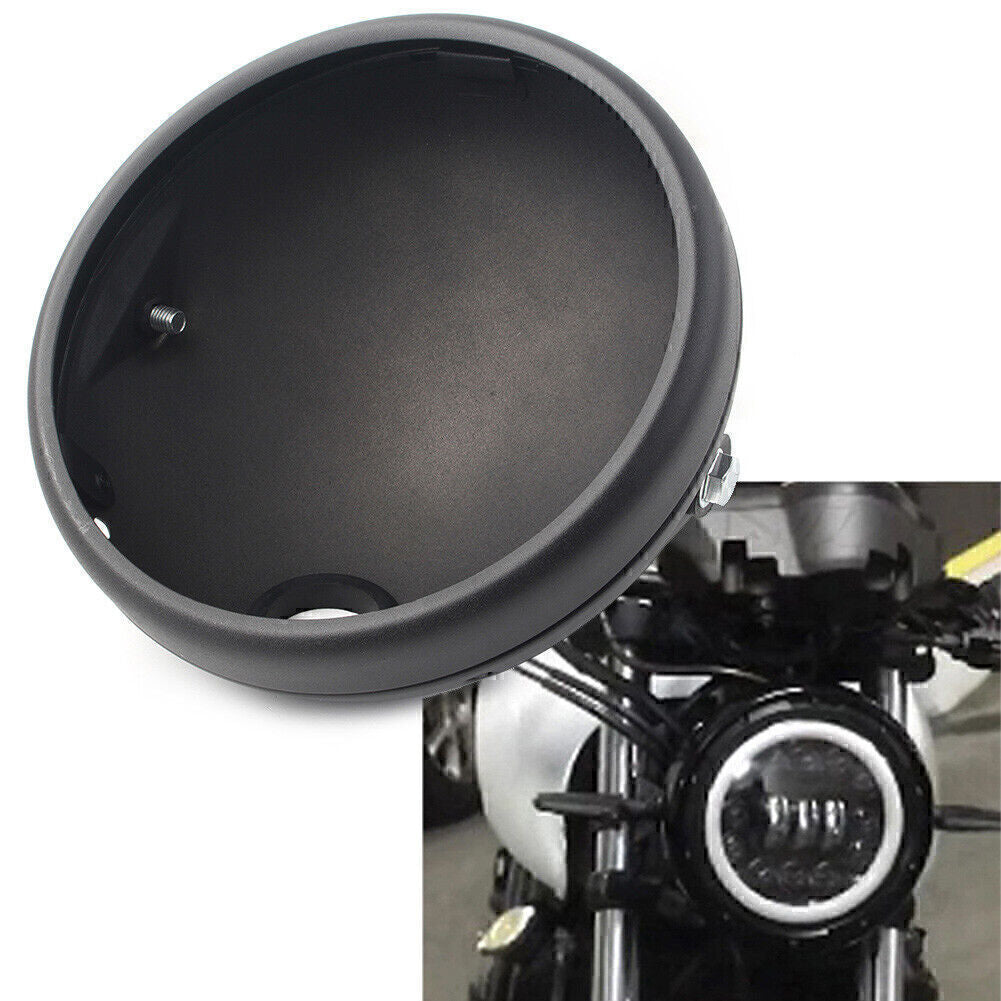 7inch Motorcycle Black Round LED Headlight Retro Headlight Shell for Harley