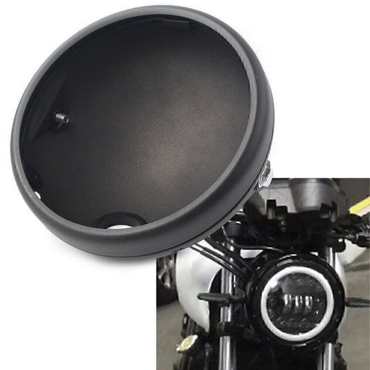 7inch Motorcycle Black Round LED Headlight Retro Headlight Shell for Harley