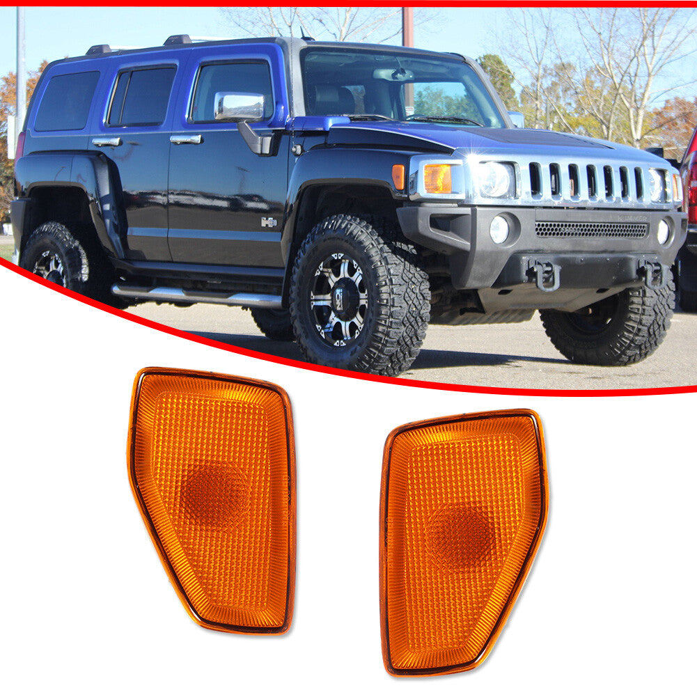Amber front bumper side marker light housing kit for 2006-2010 for HUMMER H3
