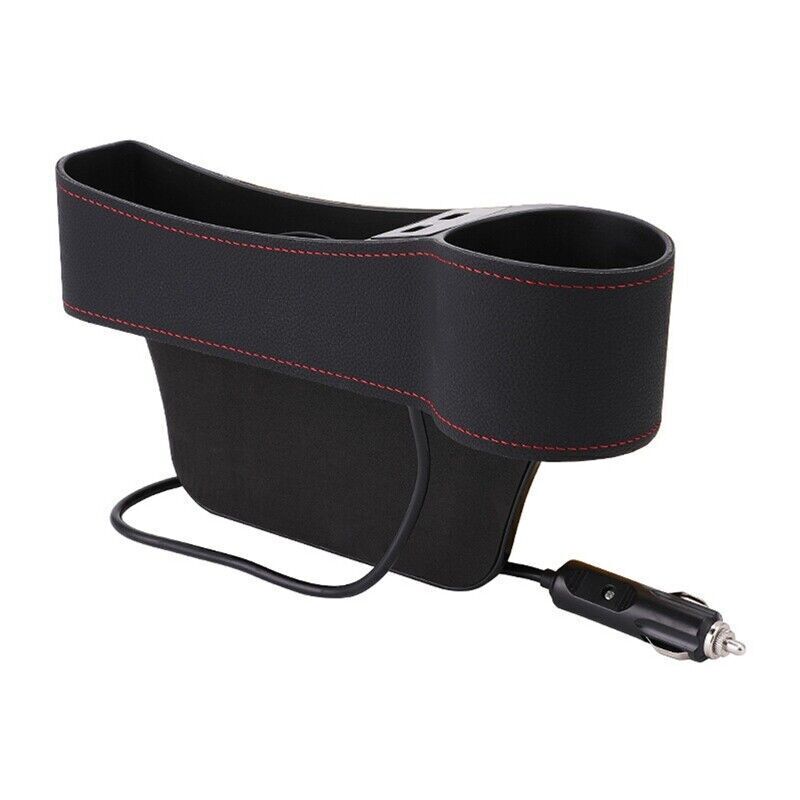 Car Storage Organizer Pocket PU Leather Dual USB Parts Right Side for Seat Catch