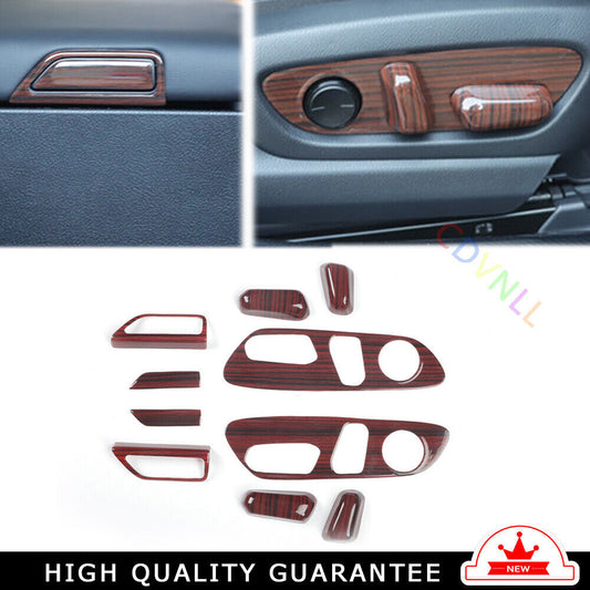 Car Interior Decoration Full Set Trim 10PCS Fit for Lexus for ES 2015-2017 Red Wood