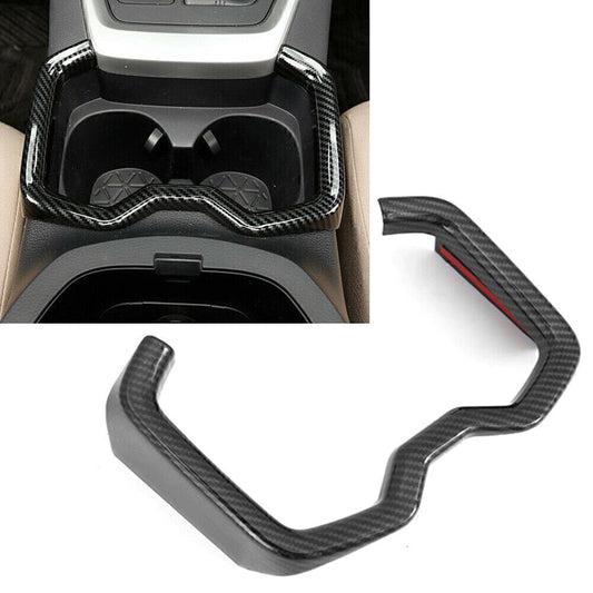Carbon Fiber Inner Water Cup Holder Frame Cover Trim Fit 2019 2020 for Toyota RAV4