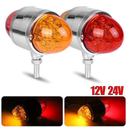 2X Amber/Red LED Dual Face Side Marker Brake Turn Signal Semi Truck Fender Light