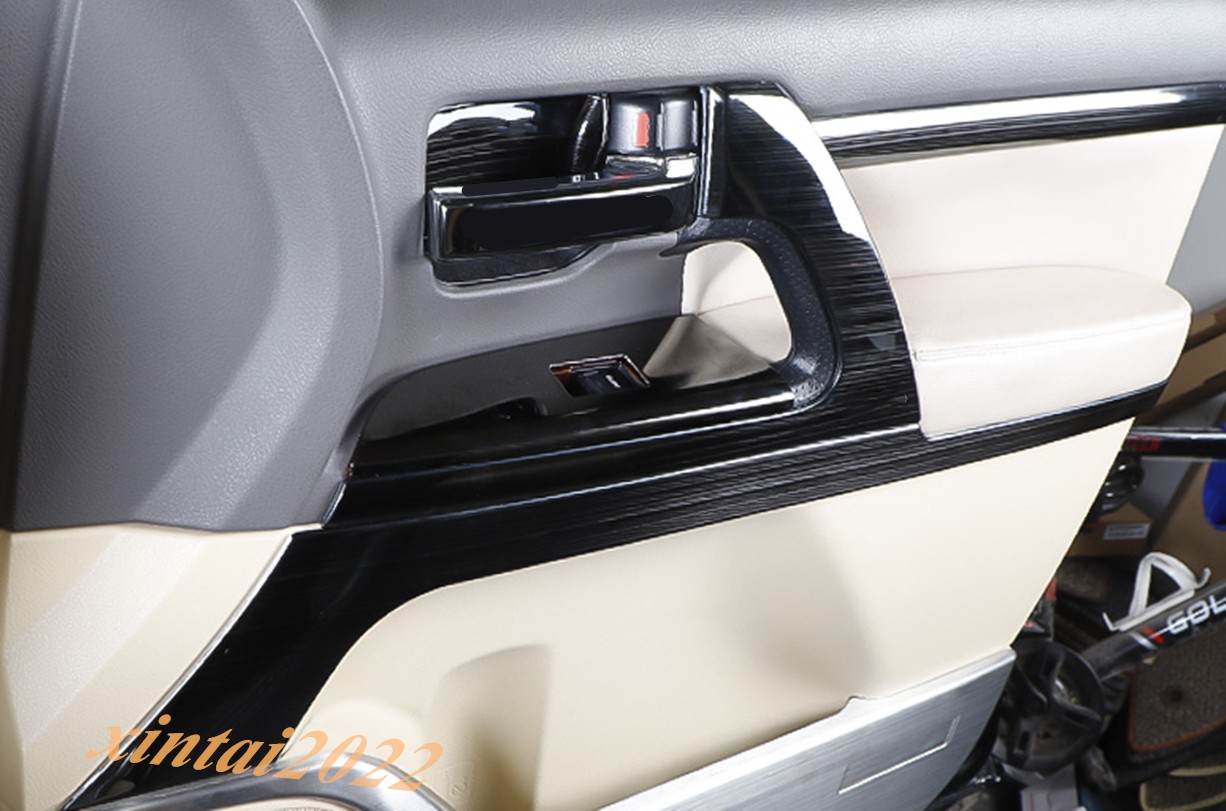 Black Inner Door Handle Cover Trim Decor for Toyota for Land Cruiser LC200 2008-2021