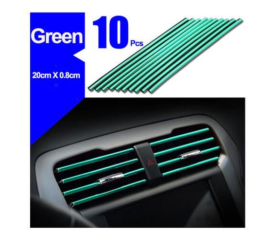 Car air conditioning socket decorative molding trim strip green for seat for smart