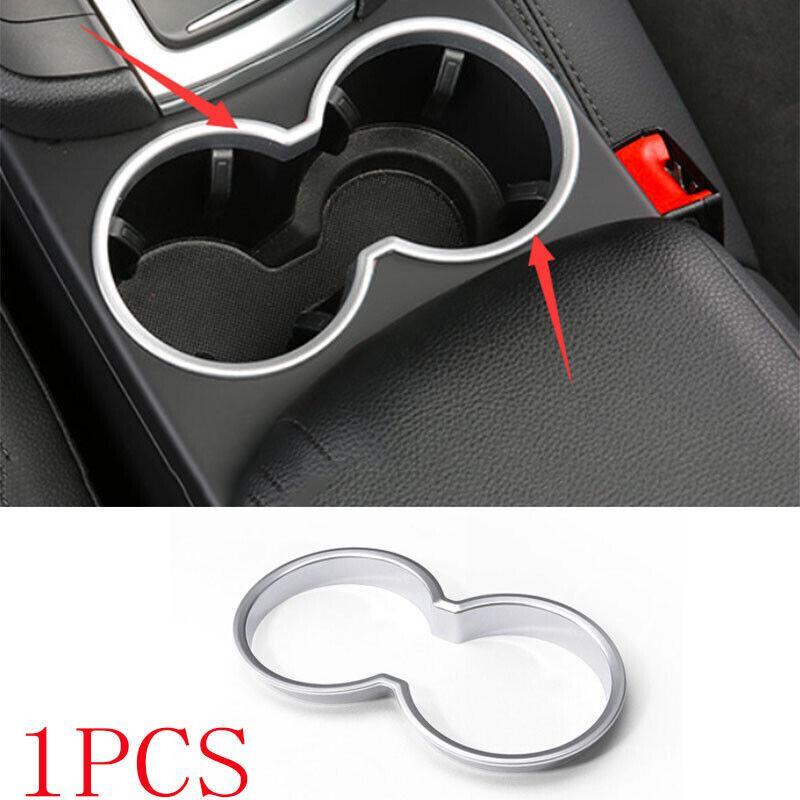 Car for Porsche Macan15-23 Gloss Silver ABS Central Console Water Cup Cover Trim