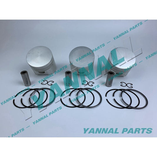 3-piece piston pack with piston rings + 0.5 mm for Kubota D1402IDI engine (oversized)