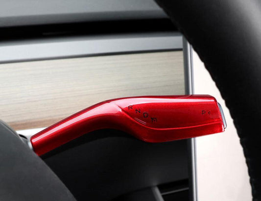 for Tesla Car Model 3 2017-21 2PCS Red ABS Gear Shift Wiper Lever Cover Trim