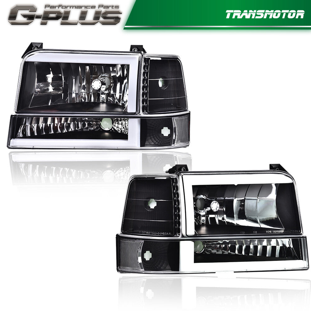 Suitable for 92-96 for Ford F150 F250 F350 Dual LED DRL Headlights (6-piece set)