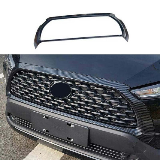 Front Bumper Center Hood Grill Mesh for Toyota for Corolla Cross 22-23 Carbon Fiber