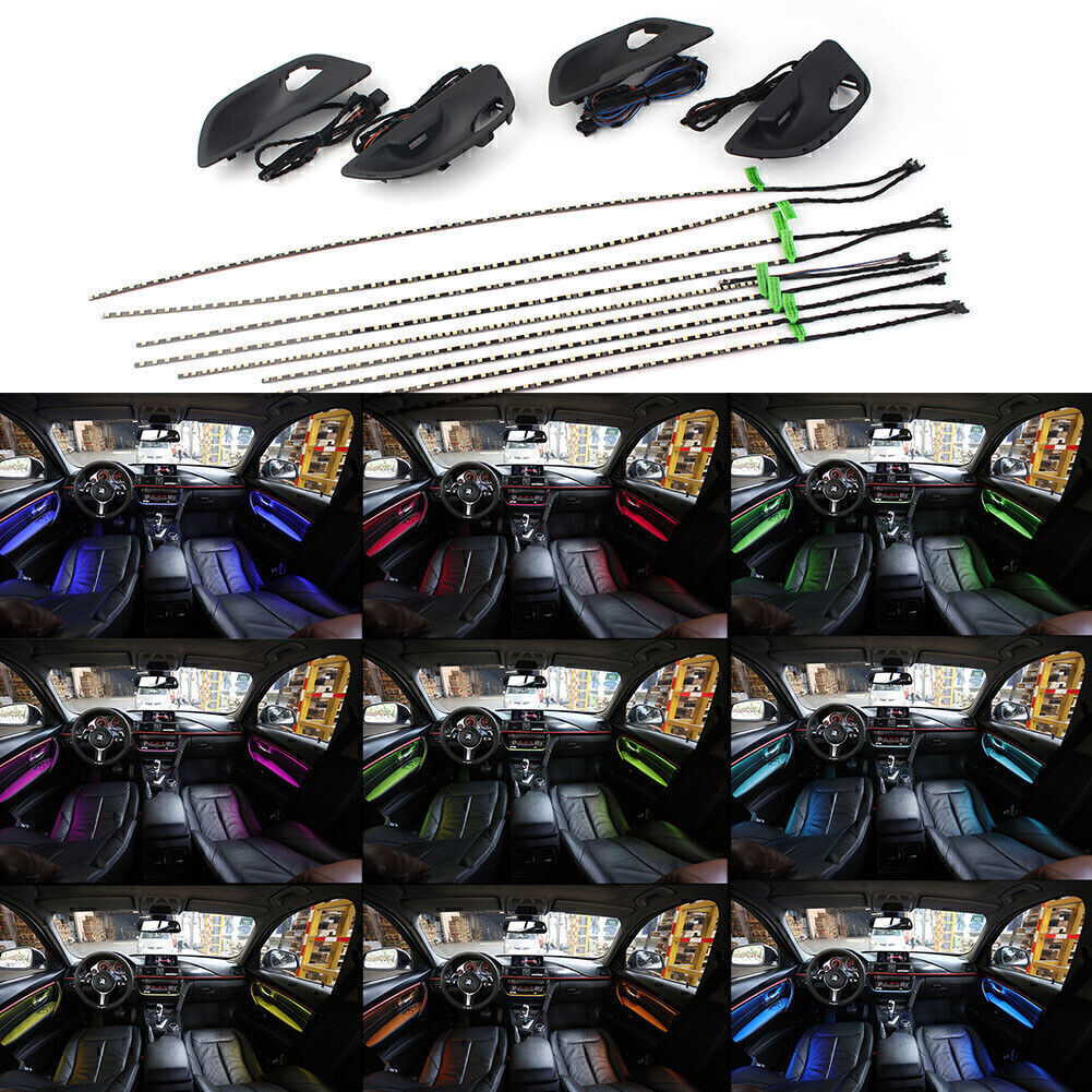 Car Interior Led Ambient Door Light Stripe Set 9 Color Fit for BMW 5 Series F10/ F11