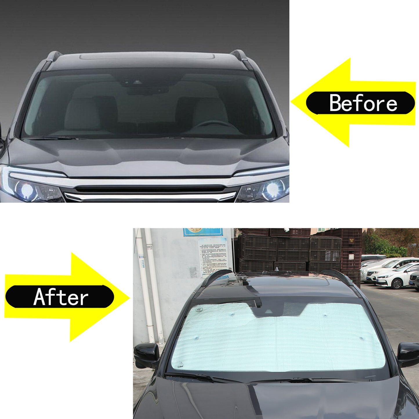 Windshield sun visor with UV protection for front window, suitable for Toyot@ 86/Sub@ru BRZ, USA.