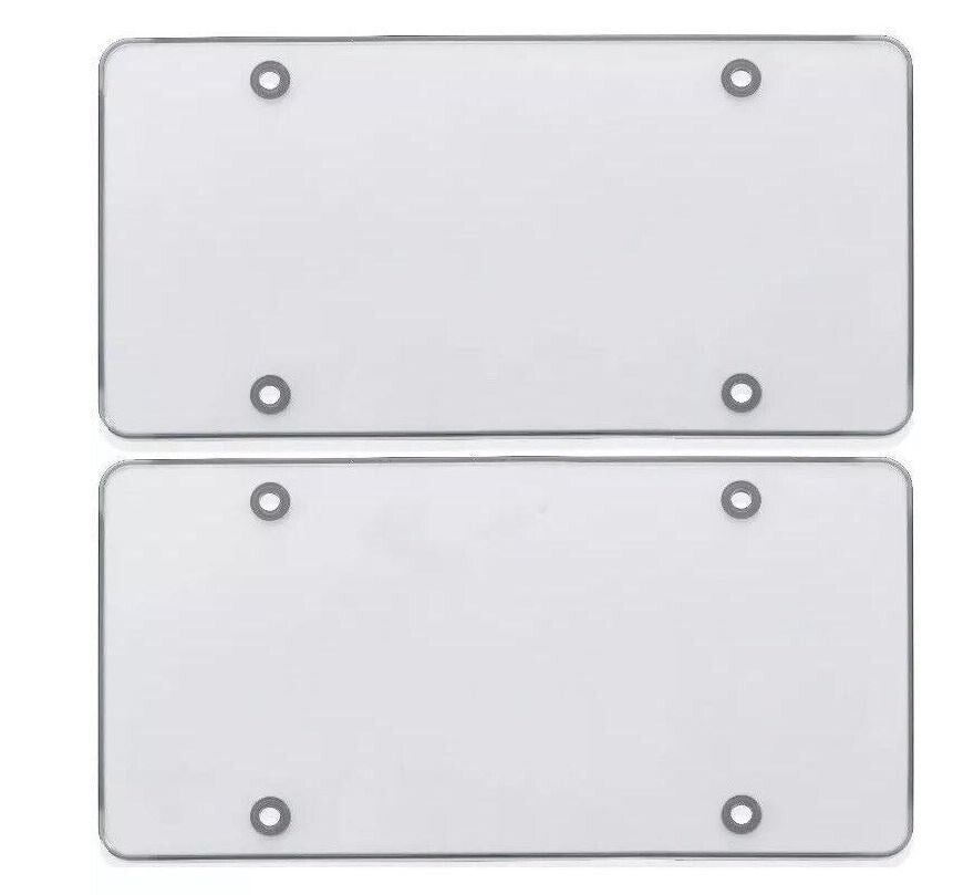2-Piece Car Flat License Plate Frame Cover Front Cover Rear Trunk Transparent Suitable for BMW