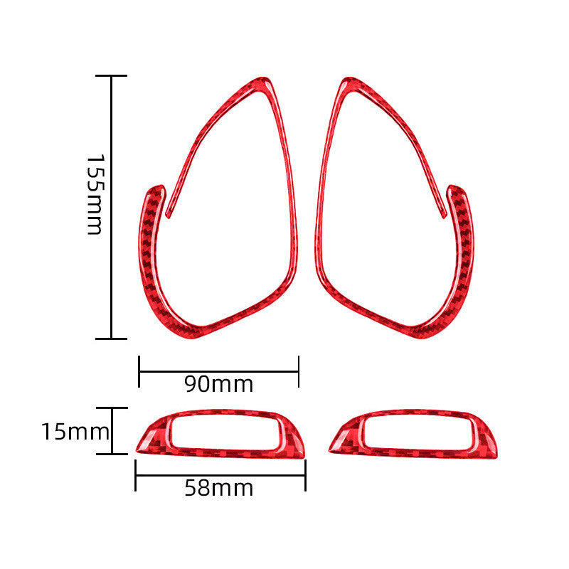 Red Carbon Fiber Dashboard Air Vent Outlet Cover Trim for Mazda CX-9 2016-2022