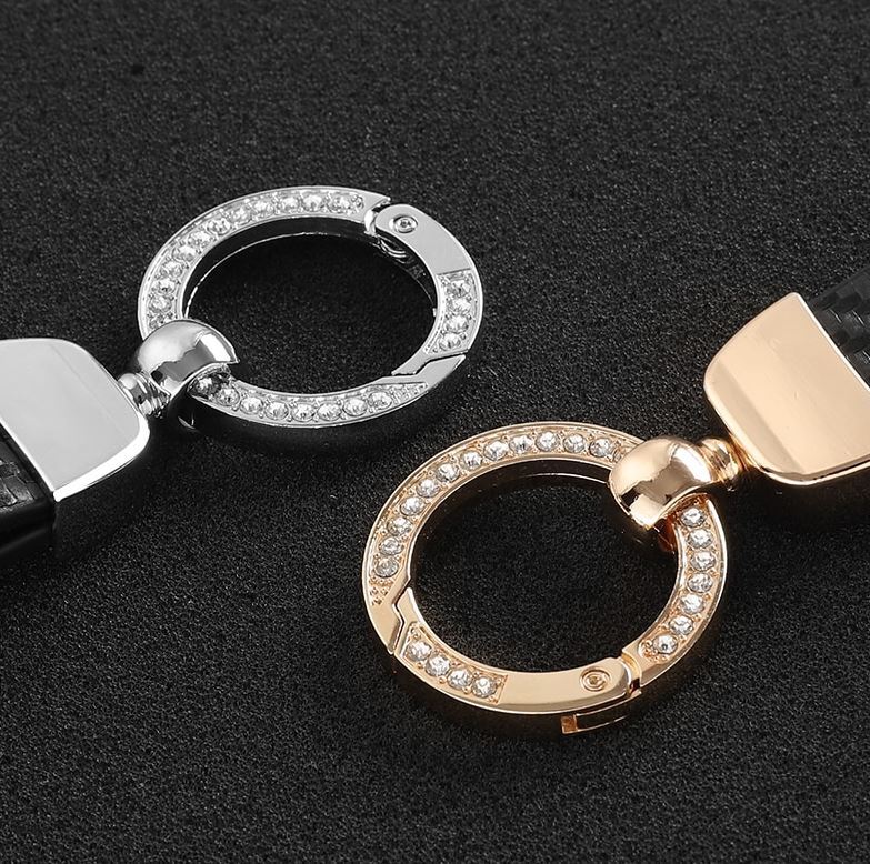 Car keychain/key ring, black and gold horseshoe buckle accessories for Audi for A8