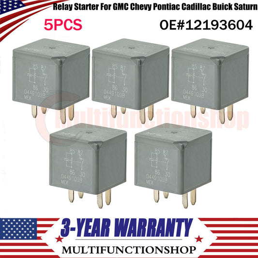 5-pack of 4-pin relay starters suitable for GMI, for Chevrolet , for Pontiac , for Cadillac , for Buick , for Saturn 12193604