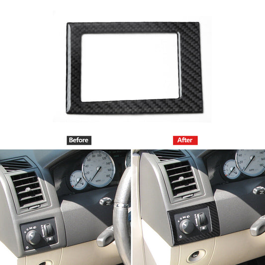 Carbon Fiber Dim Light Control Frame Cover Trim Fit for Chrysler 300 2005-2007