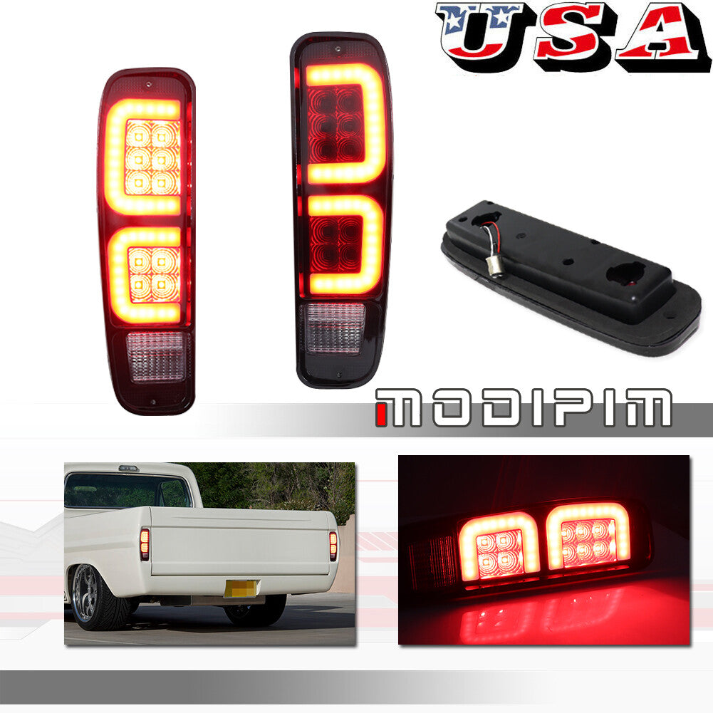 Taillight smoke lens red LED kit suitable for 74-91 for Ford F150 F250 F350 Bronco F100