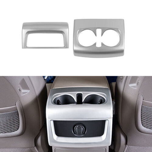 2for Kia Carnival 2022-2023 Matte Silver Rear Water Cup Holder Frame Cover Trim