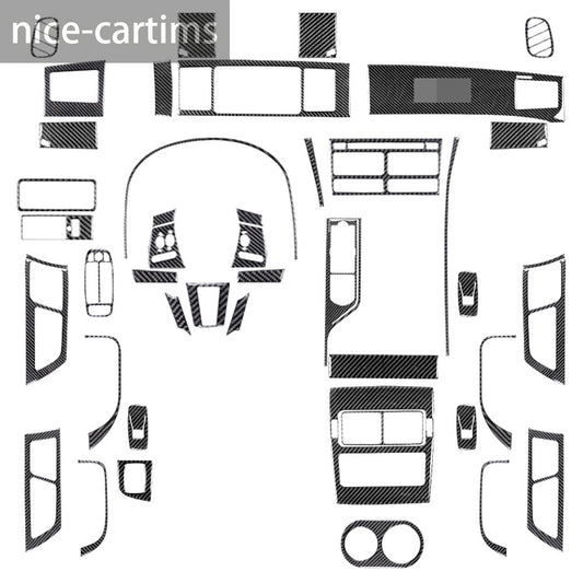 45Pcs Carbon Fiber Interior Full Set Decorative Trim Kit for Jaguar XF 2009-2011