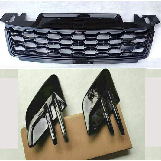 Front Grille Mesh Grill+Side Flares Air Vent Fit for Range Rover Sport 2018-2022