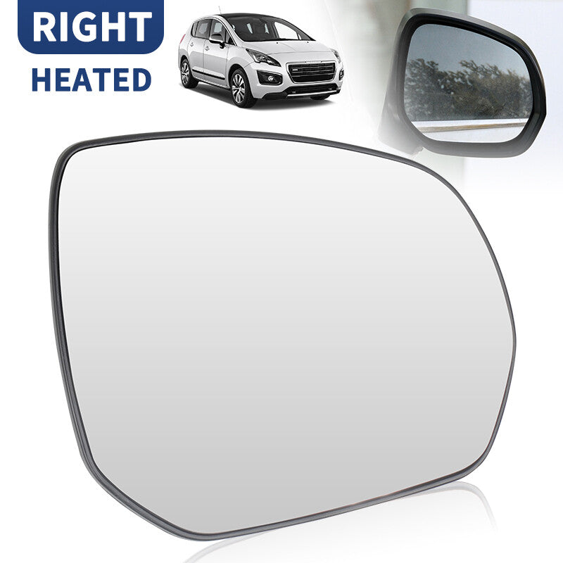 Right Wide Angle Wing Mirror Glass Clip On w/Heated for Peugeot 3008 2009-2016