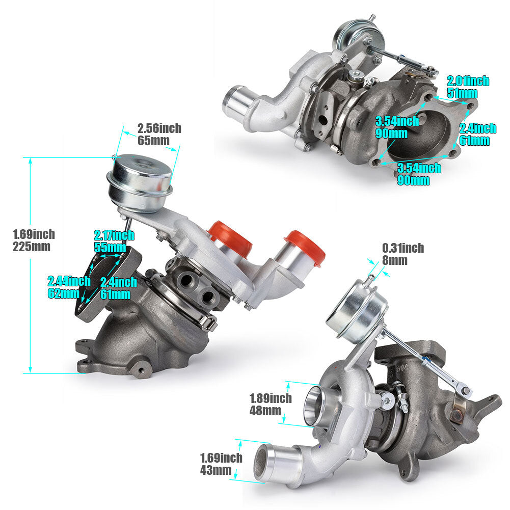 RHLH Turbo Turbocharger AA5E9G438GD Set for LINCOLN MKT MKS for FORD FLEX TAURUS