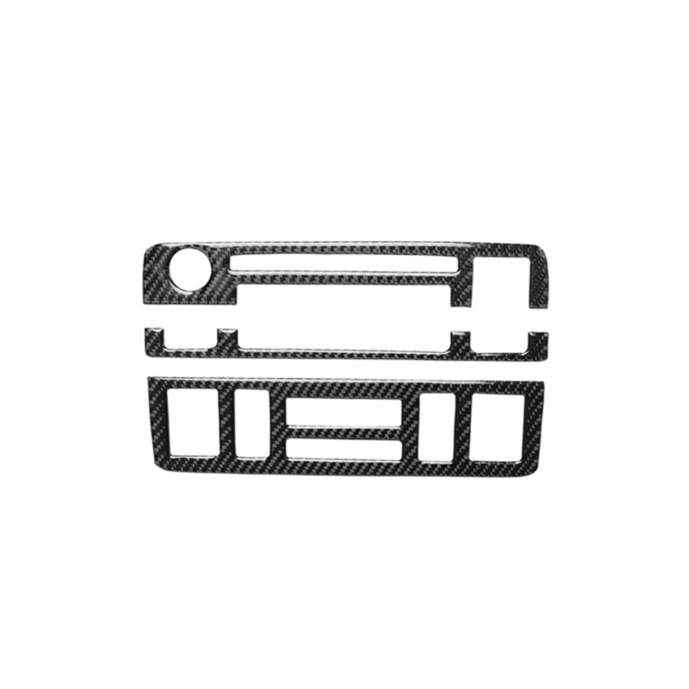 3X Carbon Fiber Center Console CD Panel Trim Cover for BMW 3 Series E46 1998-05