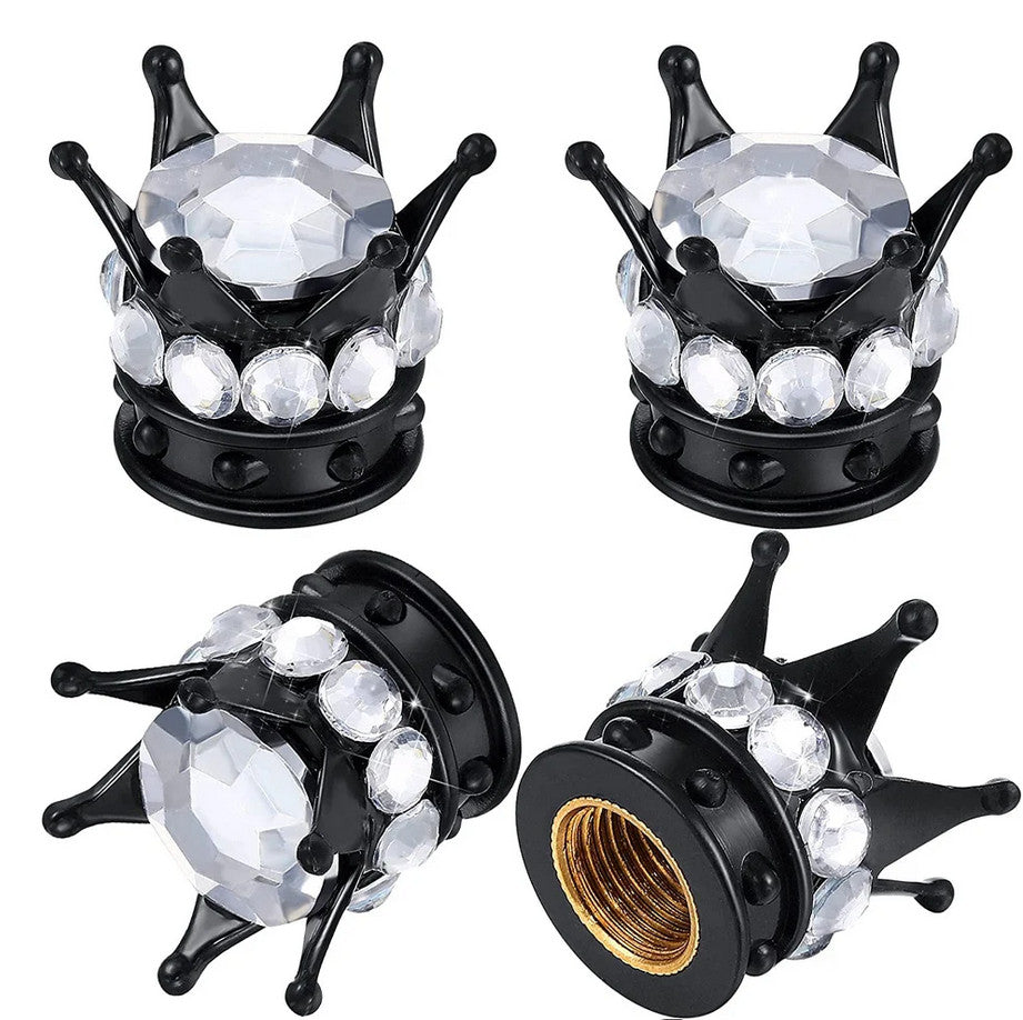 4-piece car tire valve cover rod air dust cover dustproof black bomb for Honda for Suzuki