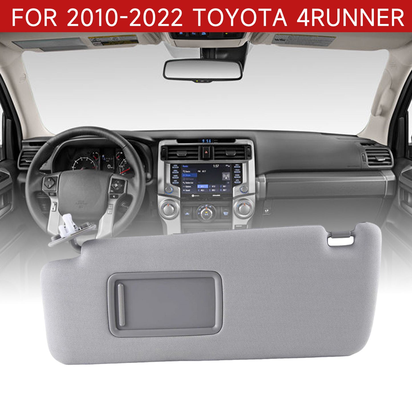 74320-35A91-B1 Light Gray Sun Visor Driver's Side Suitable for 2010-2022 for Toyota 4Runner