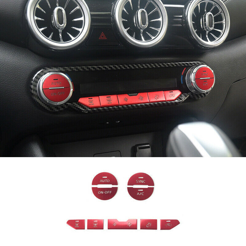 for Nissan Sentra 2020-2022 Red Aluminum Central Console AC Switch Cover Trim 9P