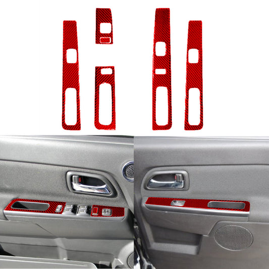 Red Carbon Fiber (4DR) Door Control Cover For Colorado 2004-2012/ for Canyon 2005-12