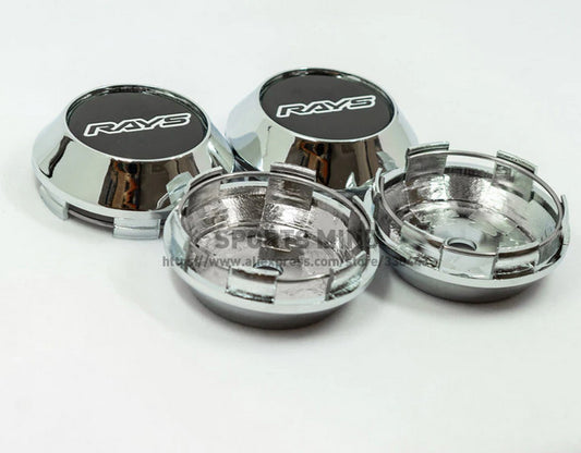 4-piece set of 68mm ray-printed rim caps, hub center caps, hub logos, black chrome plating TE37