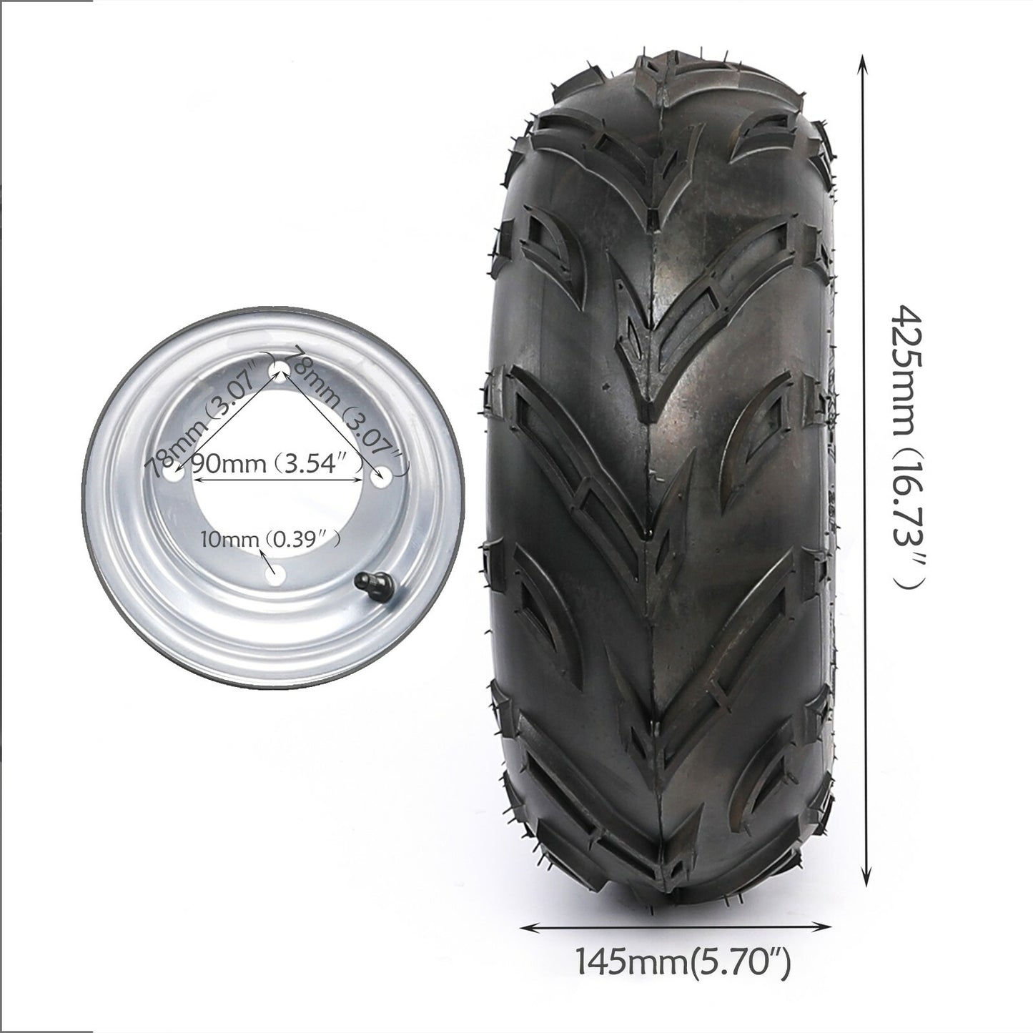 4-bolt 7-inch tire 16x8-7 all-terrain vehicle tires and rims four-wheel go-kart Taodao 70cc-125cc