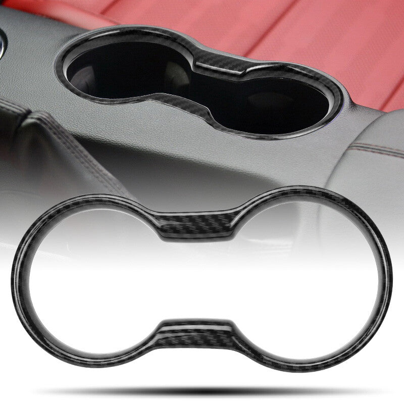 Cup Holder Cover for Ford for Mustang 2015-2022 Carbon Fiber Interior Trim Molding