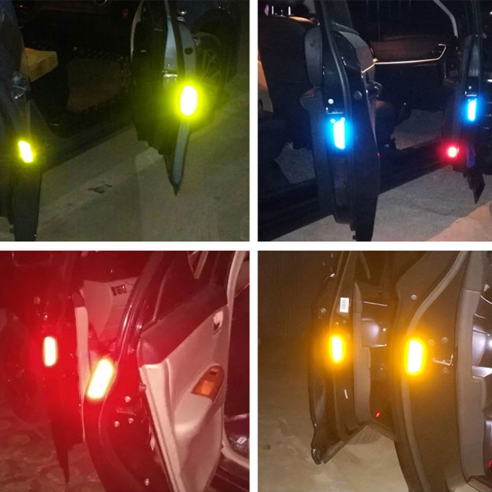 4x Car Door Open Sticker Reflective Tape Safety Warning Auto Decal Door Stickers