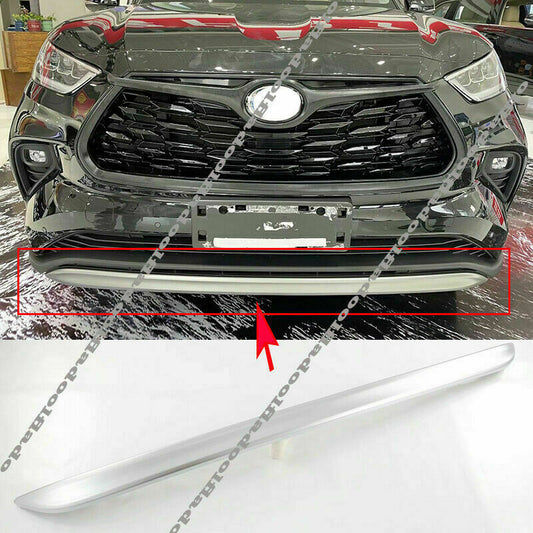 Chrome Front Bumper Bottom Lip Spoiler Strip Trim for Toyota Highlander 2020-23