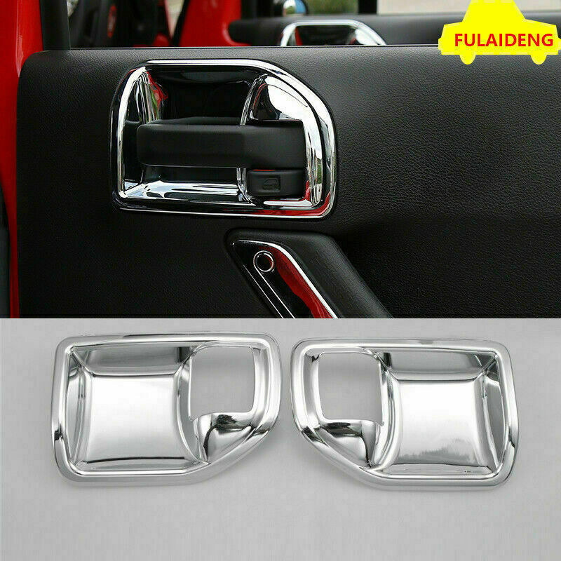for Jeep for Wrangler JK 2007-2017 Chrome Interior Door Handle Bowl Frame Trim 4Pcs