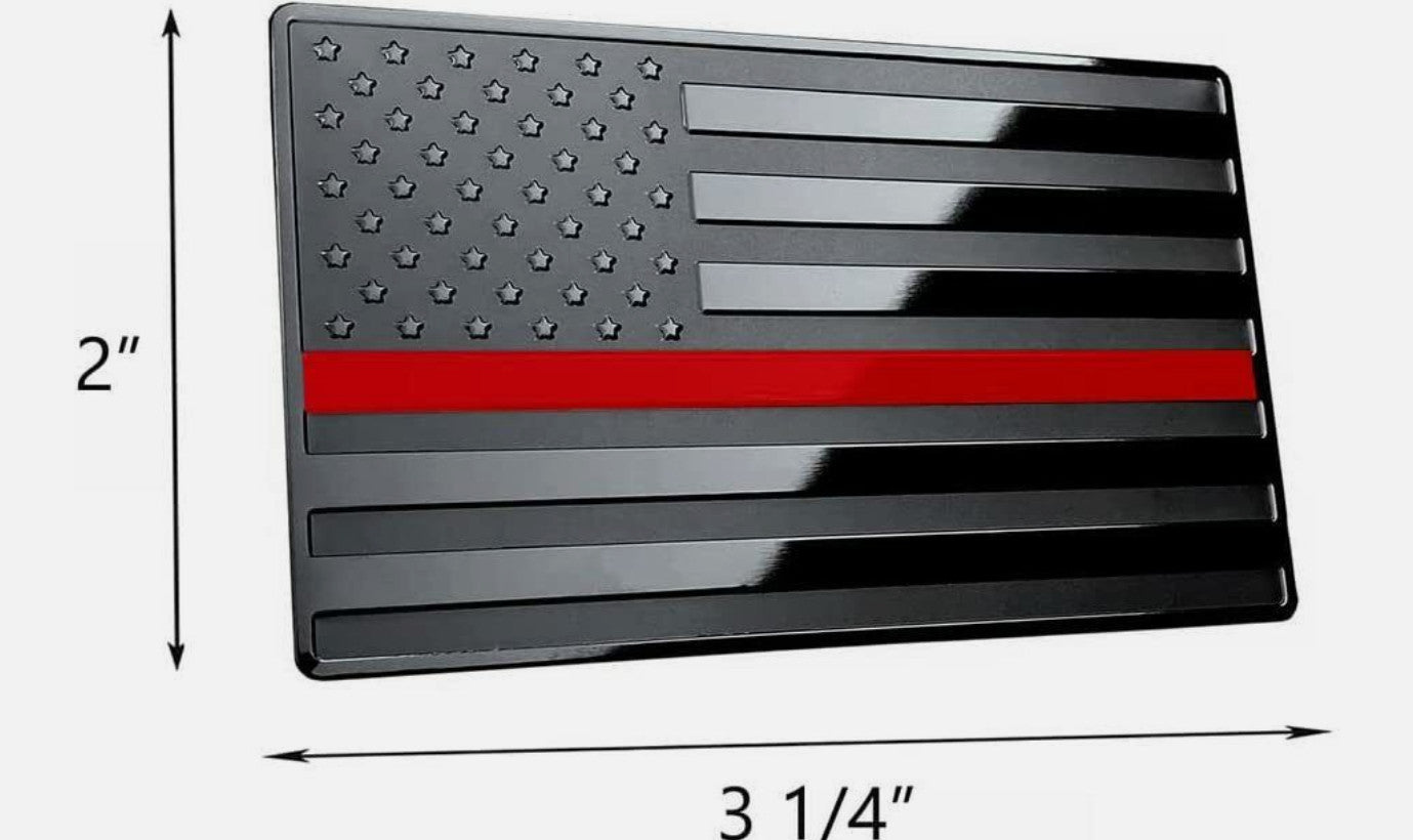 Car side fender rear trunk badge sticker American flag black and red for Audi