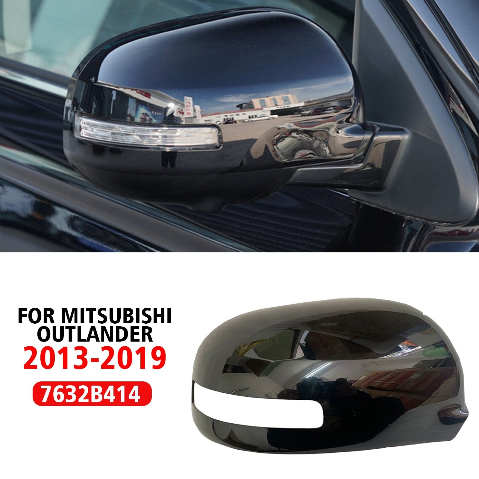 Passenger Right Side Mirror Cover Cap 7632B414 for Mitsubishi Outlander 2013-19