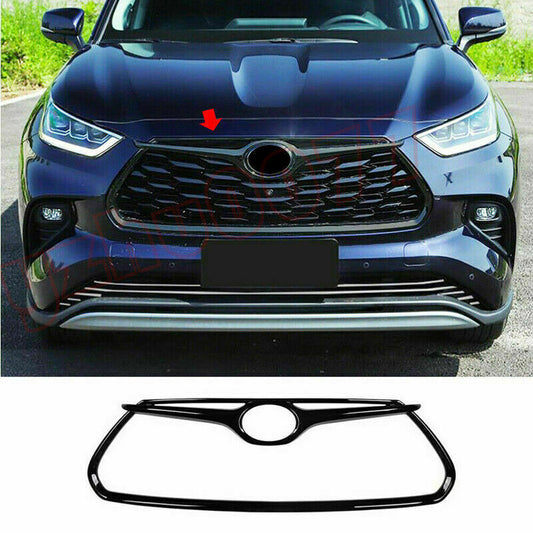 3X Glossy Black Front Grill Grille Frame Trim for Toyota Highlander 2020-2023