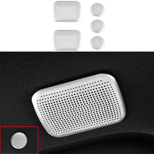 Matte Silver Roof Speaker Audio Cover Trims 5X for Cadillac CT4 CT4-V 2020-2023