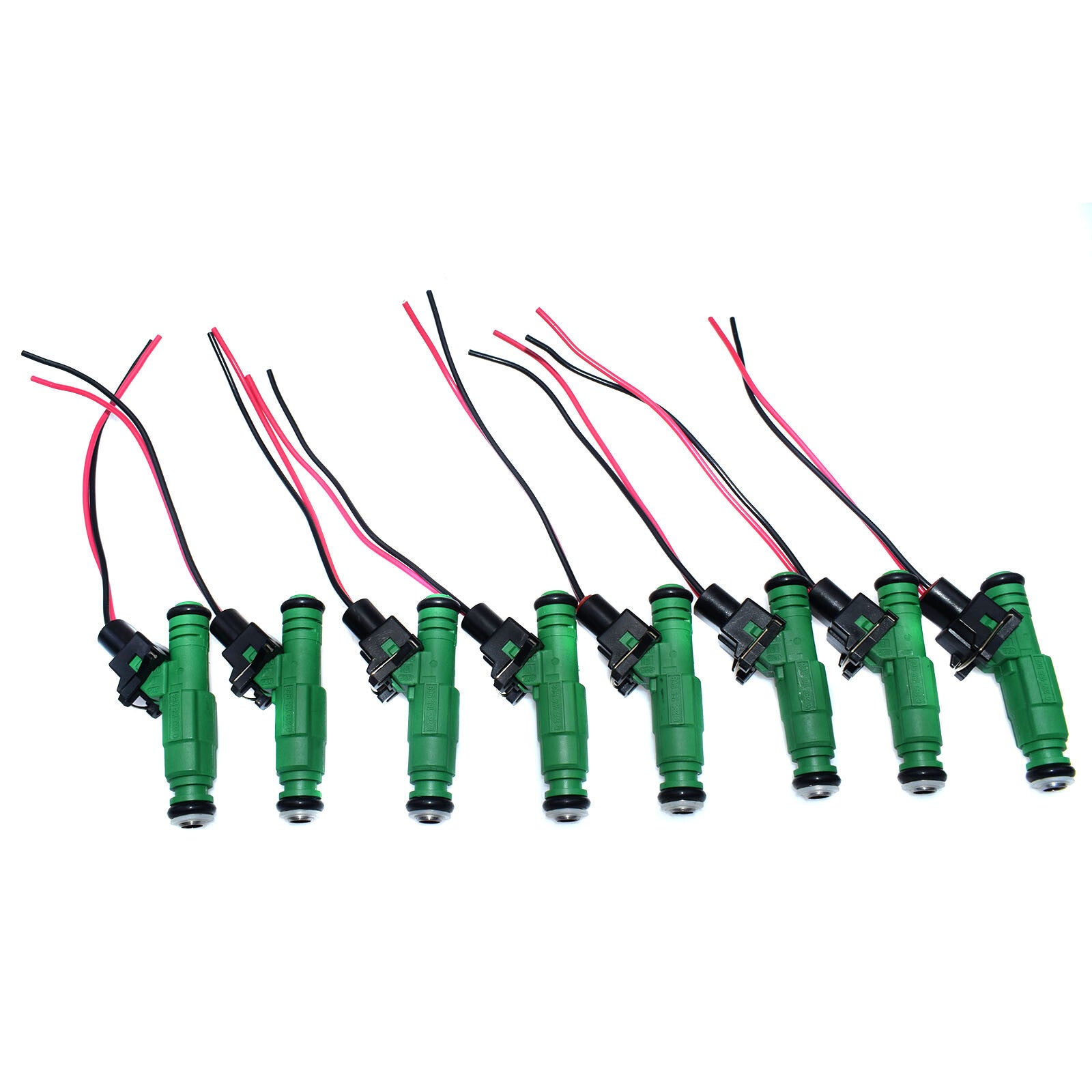 8 sets of fuel injectors and wiring harness connectors suitable for Chevrolet,for Volkswagen,for Audi,and for Volvo vehicles with a speed of 42 lb-ft and a capacity of 440 cc.