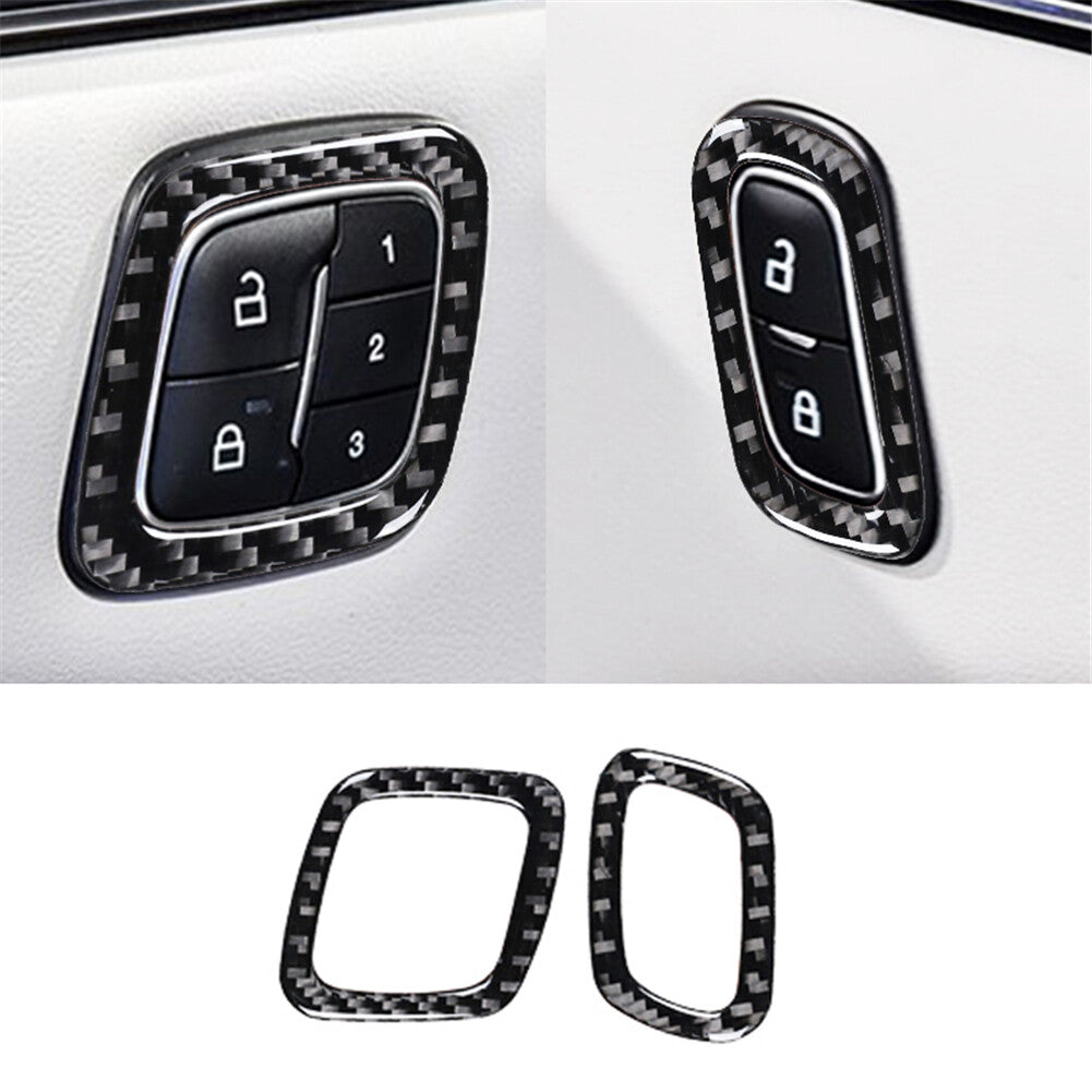 for Ford for Mustang Mach-E 2021-2022 2Pcs Door Lock Button Frame Panel Trim Cover