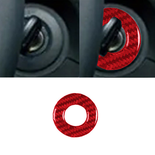 Red Carbon Fiber Ignition Switch Button Ring Cover For Toyot@ FJ Cruiser 2007-21